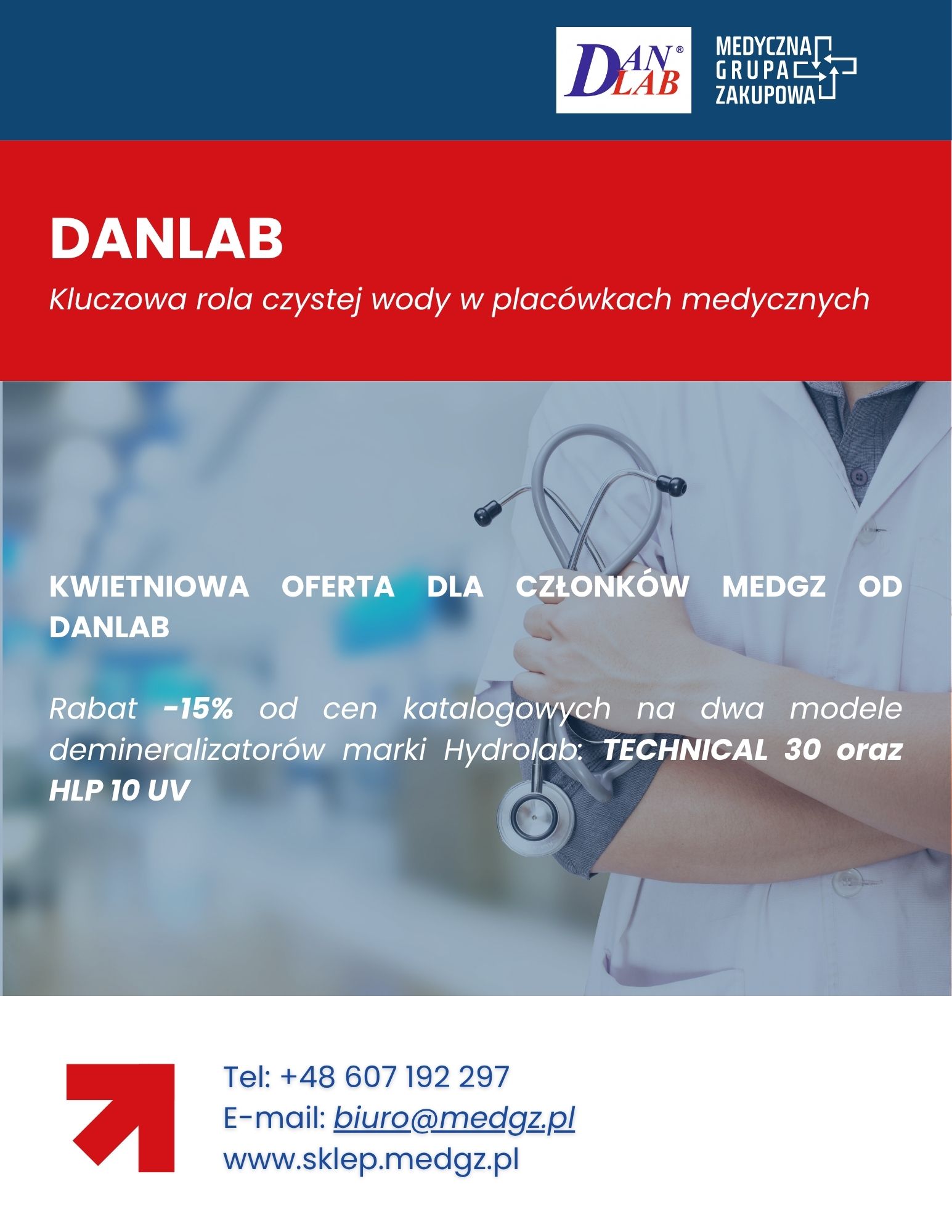 Kluczowa rola czystej wody w placówkach medycznych – kwietniowa oferta dla członków MedGZ od Danlab
